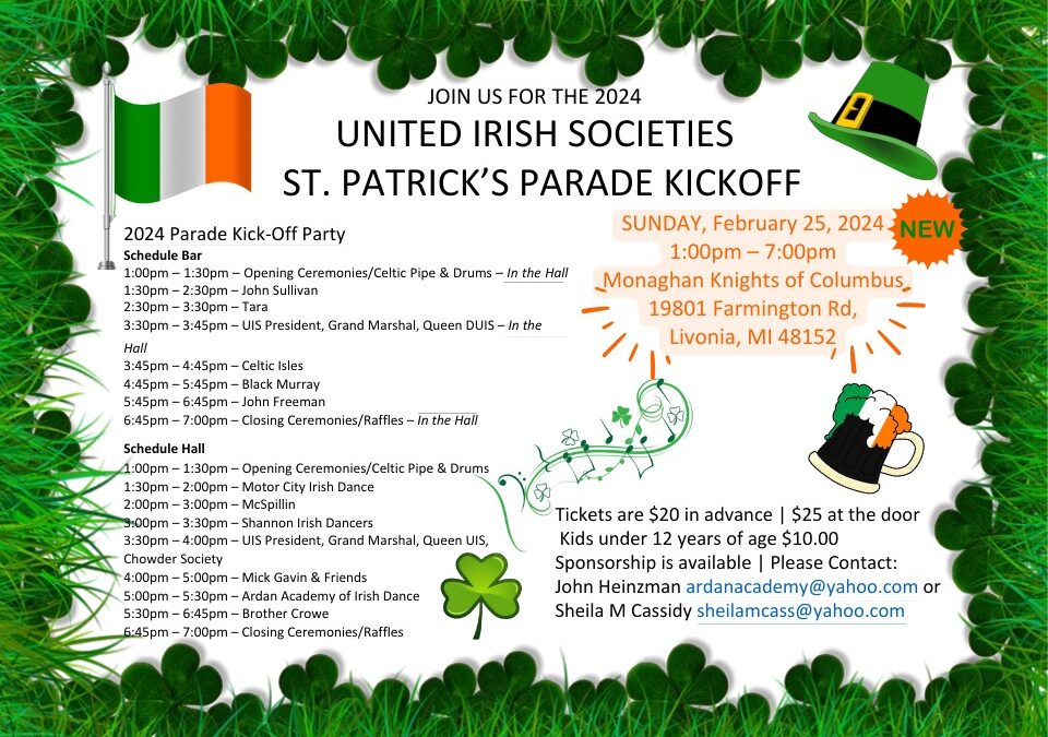 St. Patrick’s Parade Kickoff Party