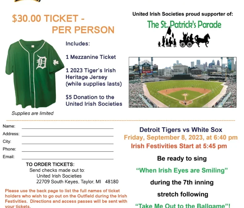 Tiger Irish Heritage Night 9/8